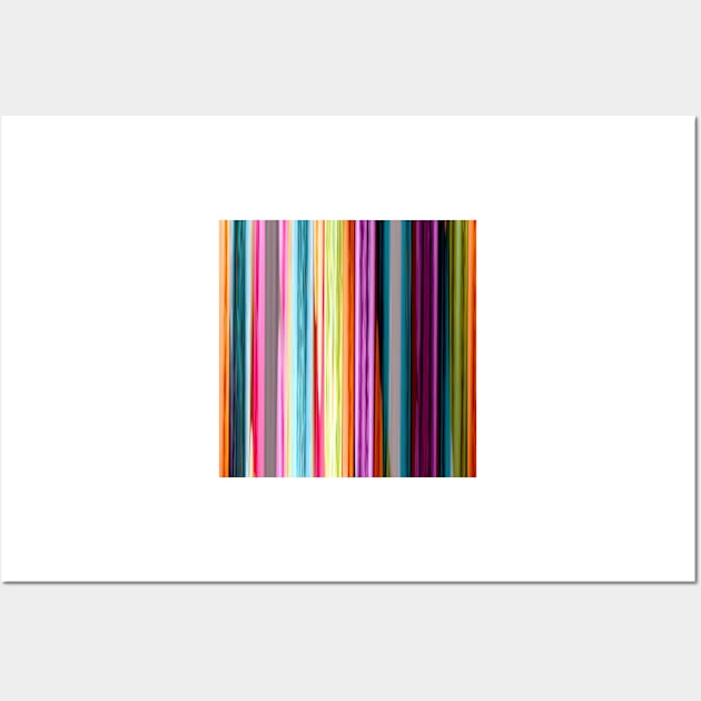 Rainbow colored striped abstract geometrical pattern Wall Art by katerina-ez